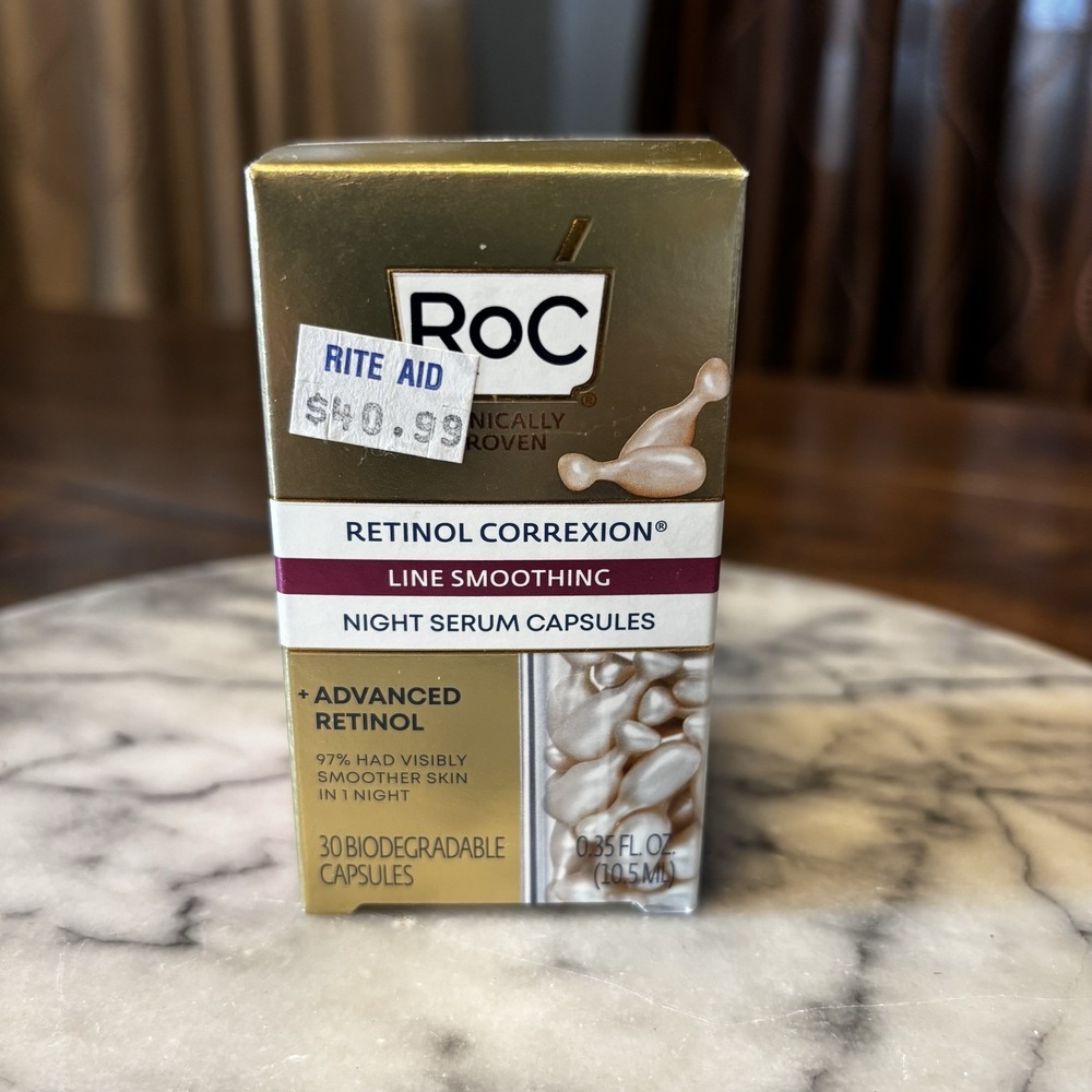 NEW!‎ RoC Retinol Correxion Line Smoothing Night Serum Capsules 0.35oz./10.5ml